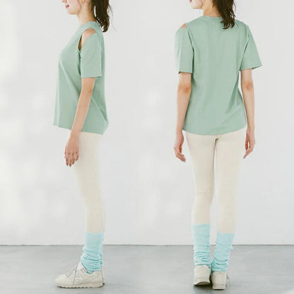 トップス leeche078｜ライトグリーン｜肌見せ｜シンプル｜無地｜肩出し｜ヨガ｜かわいい｜おしゃれ｜Lee.che (リーチェ) ｜LIFE TUNING DAYS（ライフチューニングデイズ）｜