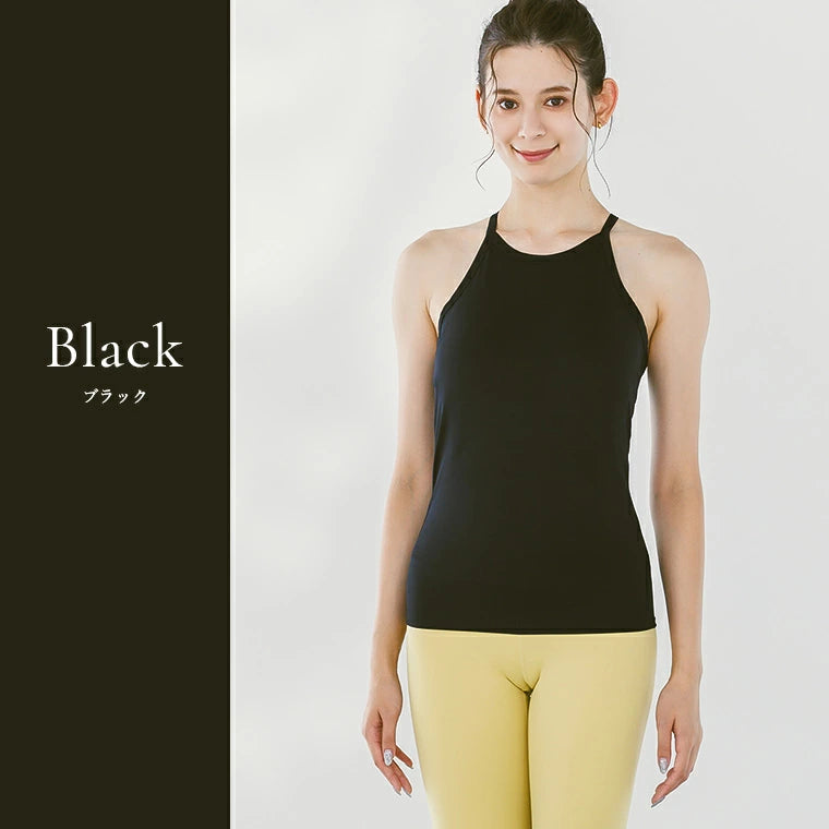 カップ付きトップスleeche084｜ブラック｜トップス｜ヨガ｜フィットネス｜シンプル｜おしゃれ｜Lee.che (リーチェ) ｜LIFE TUNING DAYS（ライフチューニングデイズ）｜