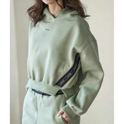 裏起毛クロップドフーディ―｜セージ｜タウンウェア｜パーカー｜スウェット｜ショート丈｜セージ｜ALOALO（アロアロ）｜LIFE TUNING DAYS（ライフチューニングデイズ）