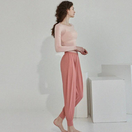 パンツr409｜ピンク｜テーパードパンツ｜ゆったり｜ハイウエスト｜伸縮｜普段着｜おしゃれ｜Lee.che (リーチェ) ｜LIFE TUNING DAYS（ライフチューニングデイズ）｜