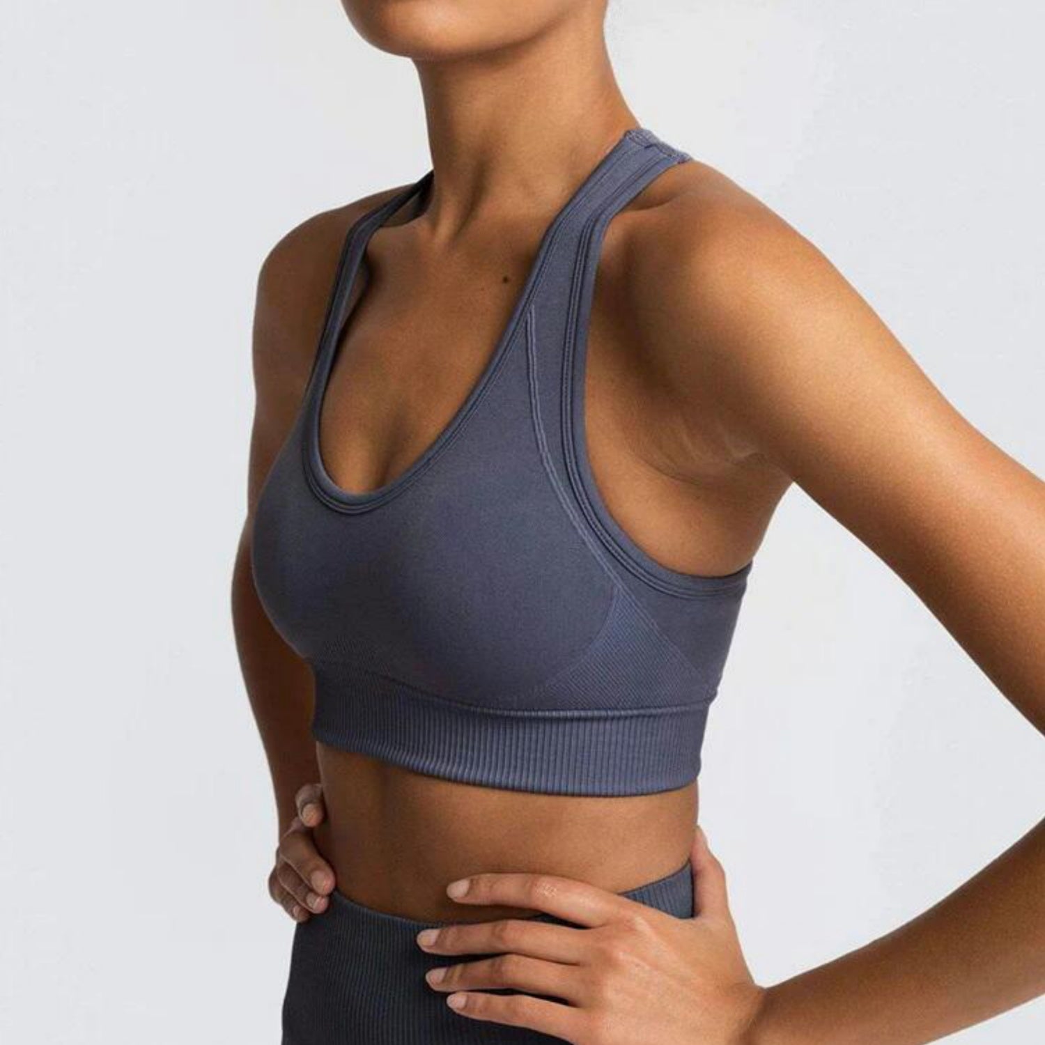 グレーセットアップs126｜グレー｜ブラトップ｜レギンス｜編地｜ヨガ｜上下セット｜おしゃれ｜Lee.che (リーチェ) ｜LIFE TUNING DAYS（ライフチューニングデイズ）｜