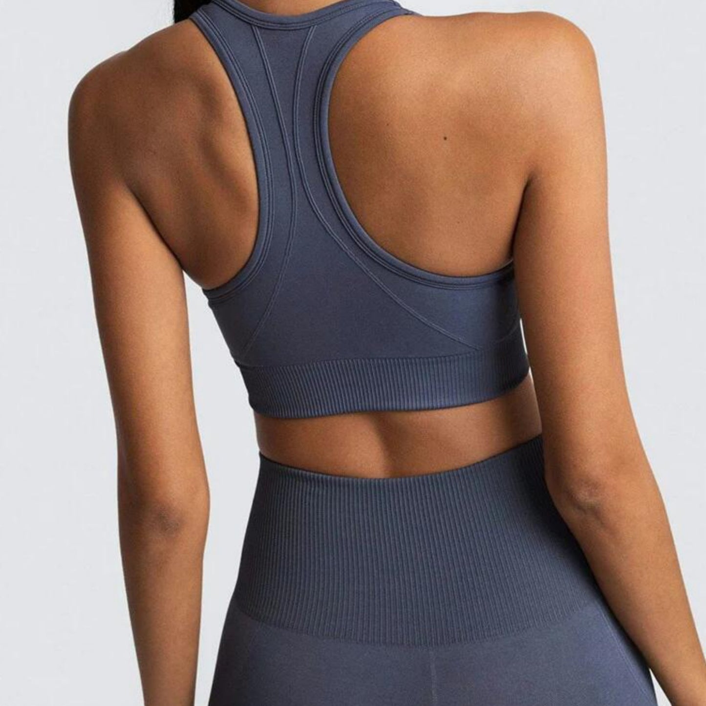 グレーセットアップs126｜グレー｜ブラトップ｜レギンス｜編地｜ヨガ｜上下セット｜おしゃれ｜Lee.che (リーチェ) ｜LIFE TUNING DAYS（ライフチューニングデイズ）｜