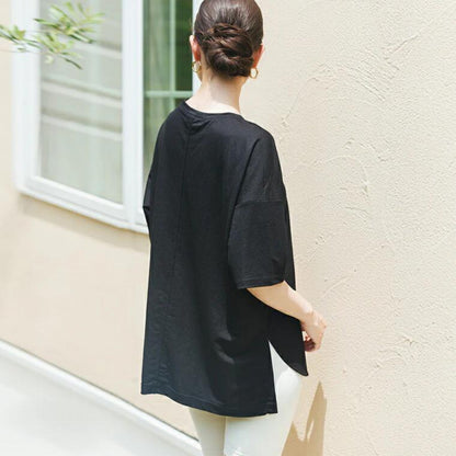 半袖プルオーバー sd001｜Tシャツ｜ブラック｜オーバーサイズ｜接触冷感｜レーヨン｜Lee.che (リーチェ) ｜LIFE TUNING DAYS（ライフチューニングデイズ）｜