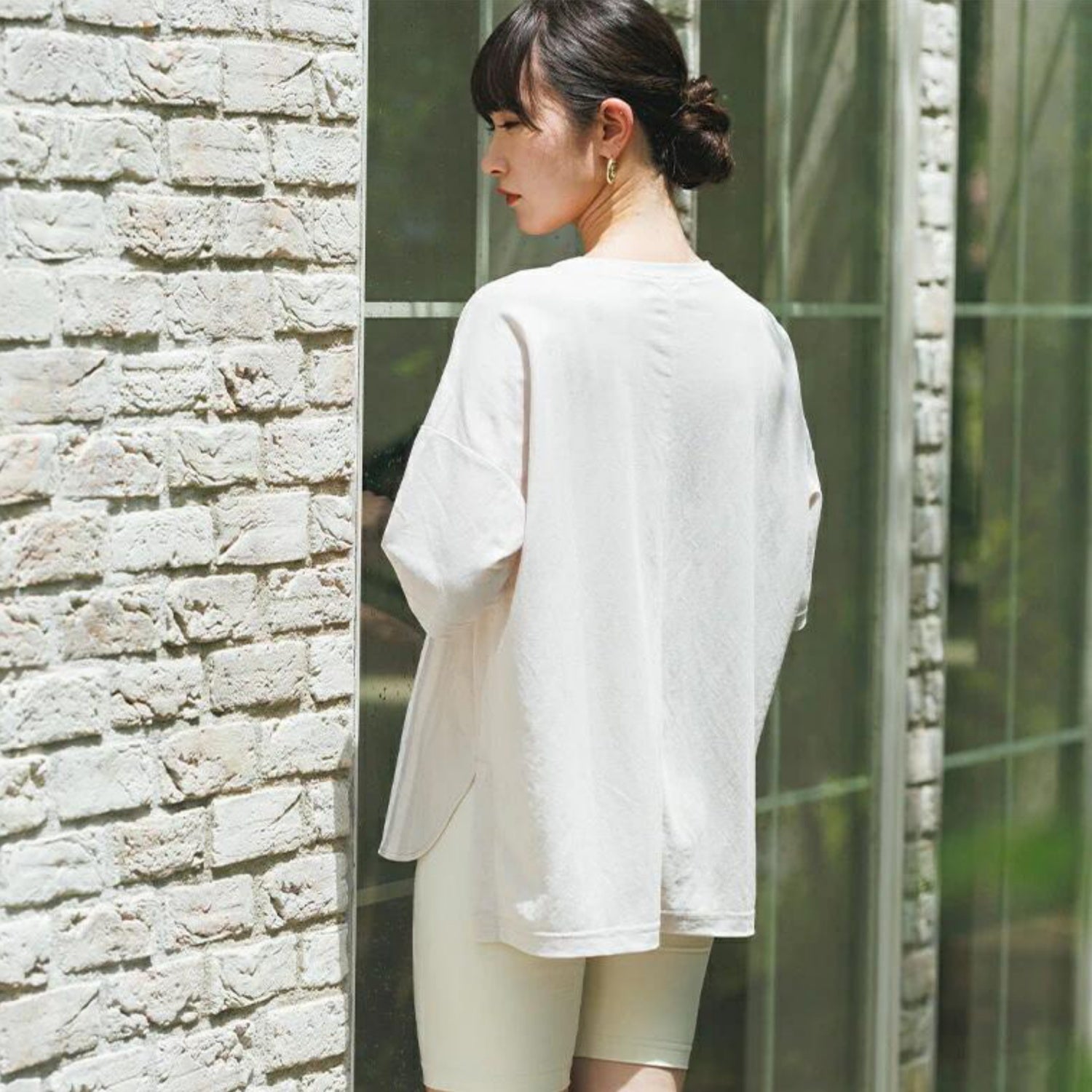 半袖プルオーバー sd001｜Tシャツ｜エクリュ｜オーバーサイズ｜接触冷感｜レーヨン｜Lee.che (リーチェ) ｜LIFE TUNING DAYS（ライフチューニングデイズ）｜