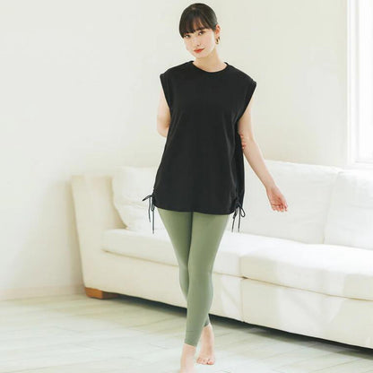 トップスsd005｜ブラック｜ノースリーブ｜チュニック丈｜体型カバー｜透けない｜タンクトップ｜Lee.che (リーチェ) ｜LIFE TUNING DAYS（ライフチューニングデイズ）｜