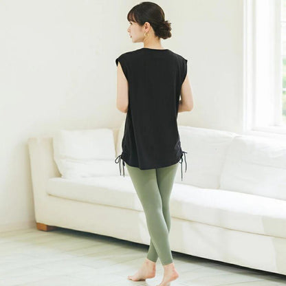 トップスsd005｜ブラック｜ノースリーブ｜チュニック丈｜体型カバー｜透けない｜タンクトップ｜Lee.che (リーチェ) ｜LIFE TUNING DAYS（ライフチューニングデイズ）｜