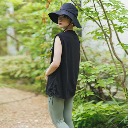 トップスsd005｜ブラック｜ノースリーブ｜チュニック丈｜体型カバー｜透けない｜タンクトップ｜Lee.che (リーチェ) ｜LIFE TUNING DAYS（ライフチューニングデイズ）｜