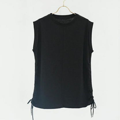 トップスsd005｜ブラック｜ノースリーブ｜チュニック丈｜体型カバー｜透けない｜タンクトップ｜Lee.che (リーチェ) ｜LIFE TUNING DAYS（ライフチューニングデイズ）｜