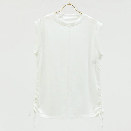 トップスsd005｜オフホワイト｜ノースリーブ｜チュニック丈｜体型カバー｜透けない｜タンクトップ｜Lee.che (リーチェ) ｜LIFE TUNING DAYS（ライフチューニングデイズ）｜