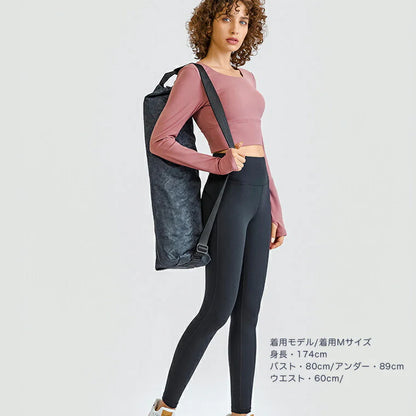 長袖カップ付きトップス t014｜スポーツウェア｜ヨガウェア｜ピラティス｜おしゃれ｜無地｜長袖｜肌見せ｜ピンク｜Lee.che (リーチェ) ｜LIFE TUNING DAYS（ライフチューニングデイズ）｜