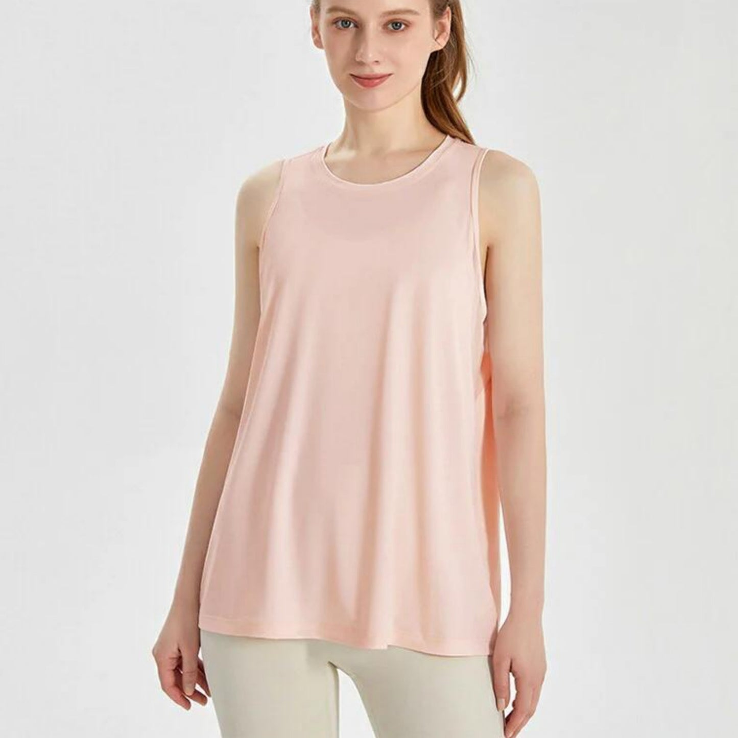 メッシュデザイントップスt040｜ピンク｜ノースリーブ｜メッシュ｜オーバーサイズ｜薄手｜タンクトップ｜ヨガ｜スポーツ｜おしゃれ｜Lee.che (リーチェ) ｜LIFE TUNING DAYS（ライフチューニングデイズ）｜