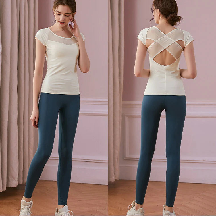 カップ付きトップスt079｜ネイビー｜ブラトップ｜チュール｜フィットネス｜ヨガ｜フェミニン｜おしゃれ｜Lee.che (リーチェ) ｜LIFE TUNING DAYS（ライフチューニングデイズ）｜