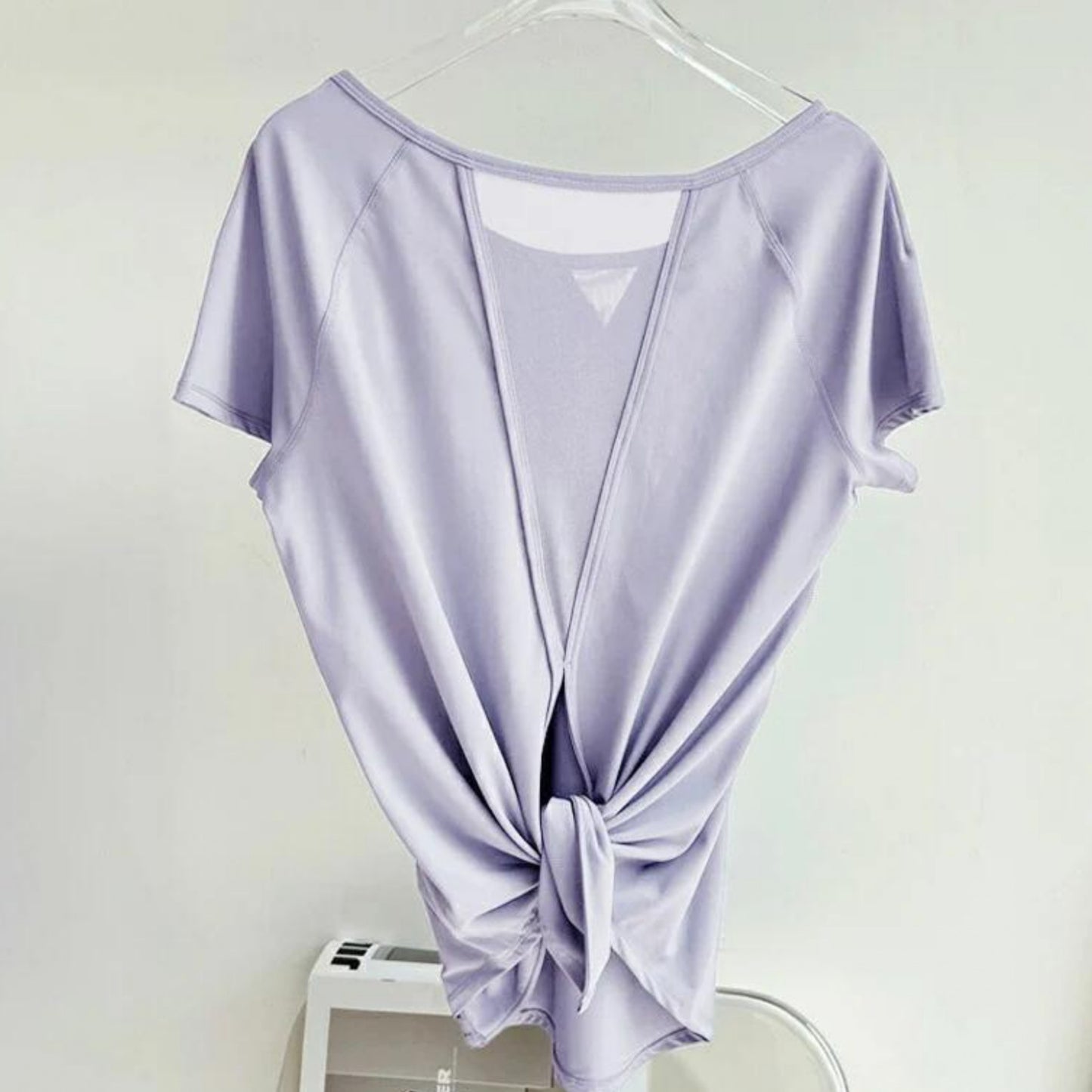 半袖トップス t153｜スカイブルー｜フレンチスリーブ｜異素材｜無地｜Tシャツ｜シンプル｜ヨガ｜おしゃれ｜Lee.che (リーチェ) ｜LIFE TUNING DAYS（ライフチューニングデイズ）｜