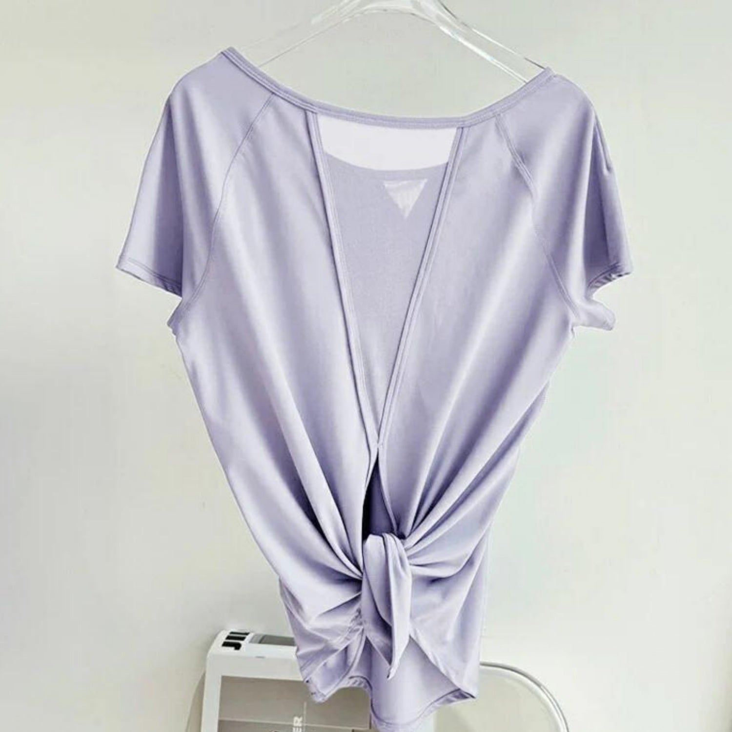 半袖トップス t153｜スカイブルー｜フレンチスリーブ｜異素材｜無地｜Tシャツ｜シンプル｜ヨガ｜おしゃれ｜Lee.che (リーチェ) ｜LIFE TUNING DAYS（ライフチューニングデイズ）｜