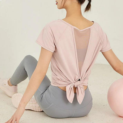 半袖トップス t153｜ピンク｜フレンチスリーブ｜異素材｜無地｜Tシャツ｜シンプル｜ヨガ｜おしゃれ｜Lee.che (リーチェ) ｜LIFE TUNING DAYS（ライフチューニングデイズ）｜