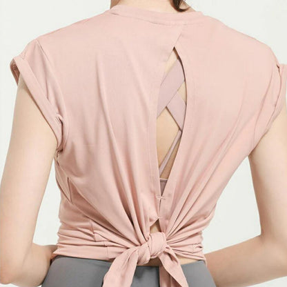 トップス t173｜ピンク｜フレンチスリーブ｜2way｜無地｜Tシャツ｜シンプル｜ヨガ｜おしゃれ｜Lee.che (リーチェ) ｜LIFE TUNING DAYS（ライフチューニングデイズ）｜