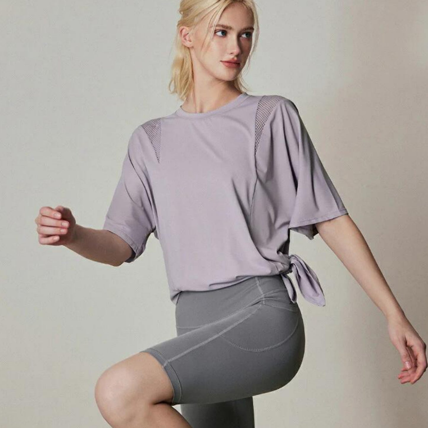 トップス t242｜ライトパープル｜スポーティー｜メッシュ｜シンプル｜無地｜2way｜ヨガ｜かわいい｜おしゃれ｜Lee.che (リーチェ) ｜LIFE TUNING DAYS（ライフチューニングデイズ）｜