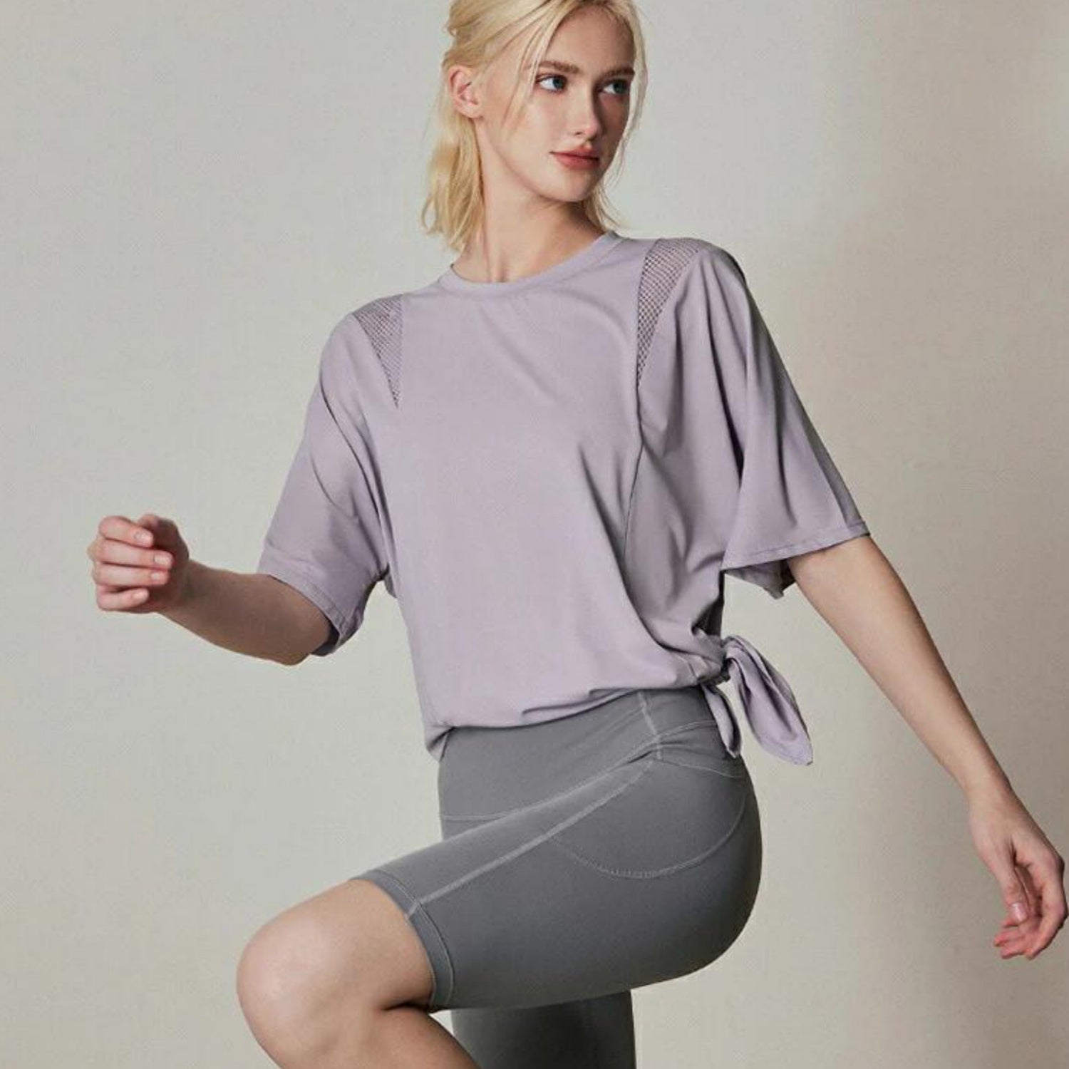 トップス t242｜ライトパープル｜スポーティー｜メッシュ｜シンプル｜無地｜2way｜ヨガ｜かわいい｜おしゃれ｜Lee.che (リーチェ) ｜LIFE TUNING DAYS（ライフチューニングデイズ）｜