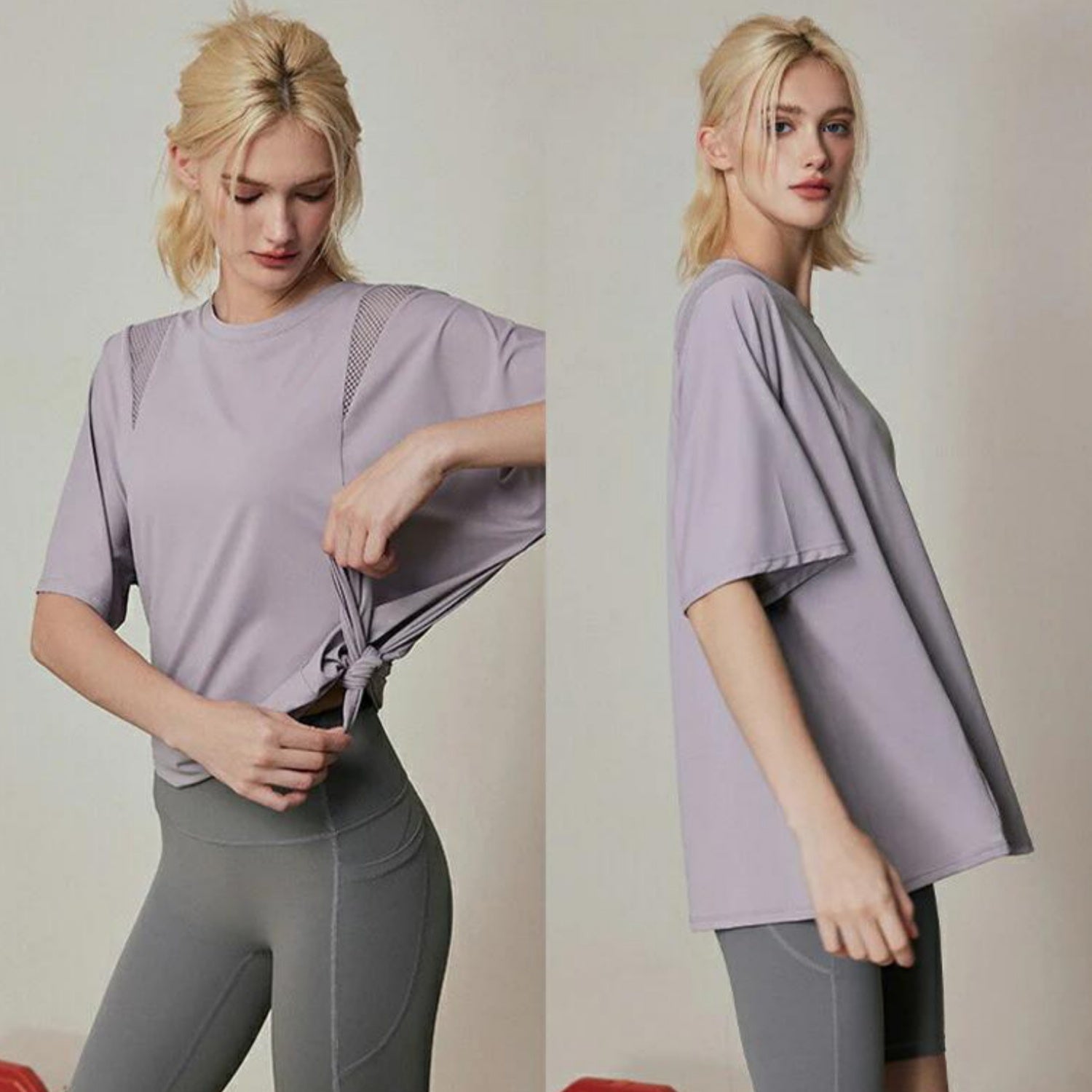 トップス t242｜ライトパープル｜スポーティー｜メッシュ｜シンプル｜無地｜2way｜ヨガ｜かわいい｜おしゃれ｜Lee.che (リーチェ) ｜LIFE TUNING DAYS（ライフチューニングデイズ）｜