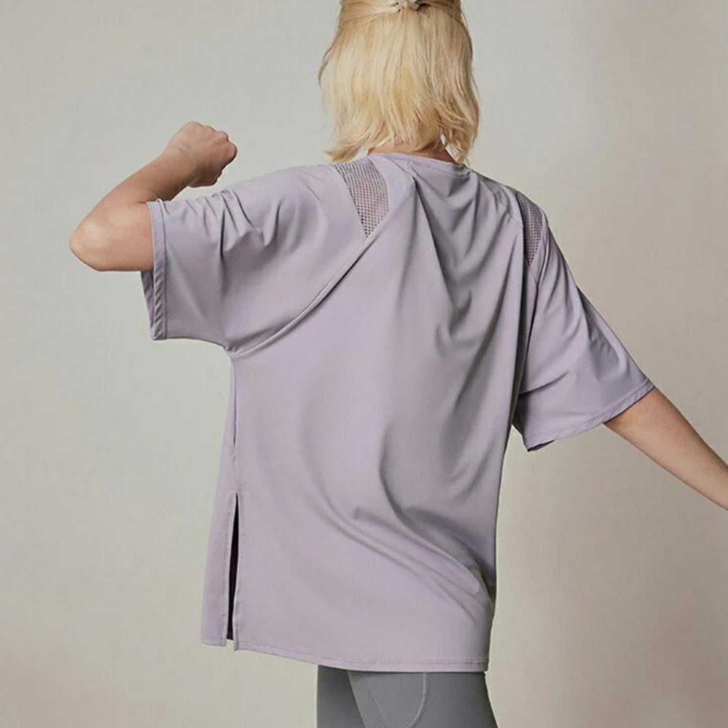 トップス t242｜ライトパープル｜スポーティー｜メッシュ｜シンプル｜無地｜2way｜ヨガ｜かわいい｜おしゃれ｜Lee.che (リーチェ) ｜LIFE TUNING DAYS（ライフチューニングデイズ）｜