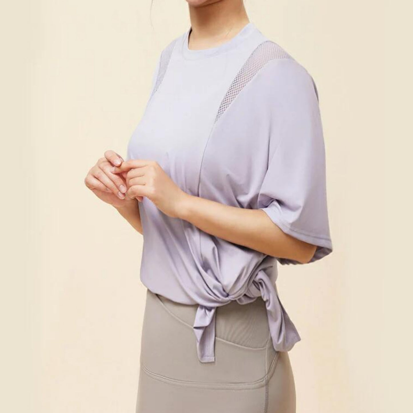 トップス t242｜ライトパープル｜スポーティー｜メッシュ｜シンプル｜無地｜2way｜ヨガ｜かわいい｜おしゃれ｜Lee.che (リーチェ) ｜LIFE TUNING DAYS（ライフチューニングデイズ）｜